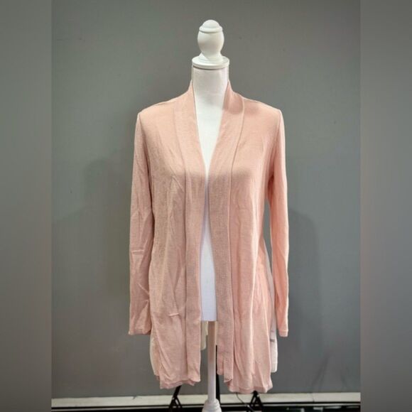 SALE! Pink Fever Mixed Media Long Sweater Size L EUC - Picture 1 of 6